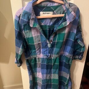 Old Navy Blue and Green Casual Dress